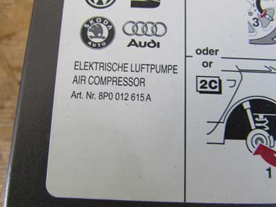 Audi TT Mk2 8J OEM Tool Set Sealer Air Compressor Tow Hook Tire Iron 8P0012619 2008 2009 2010 2011 2012 2013 2014 20158